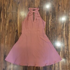 Express Mauve Backless Halter Dress